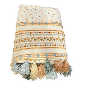 Matilda Jane Just Imagine the Tassels Blanket Sherpa Star Throw Ivory Tassel